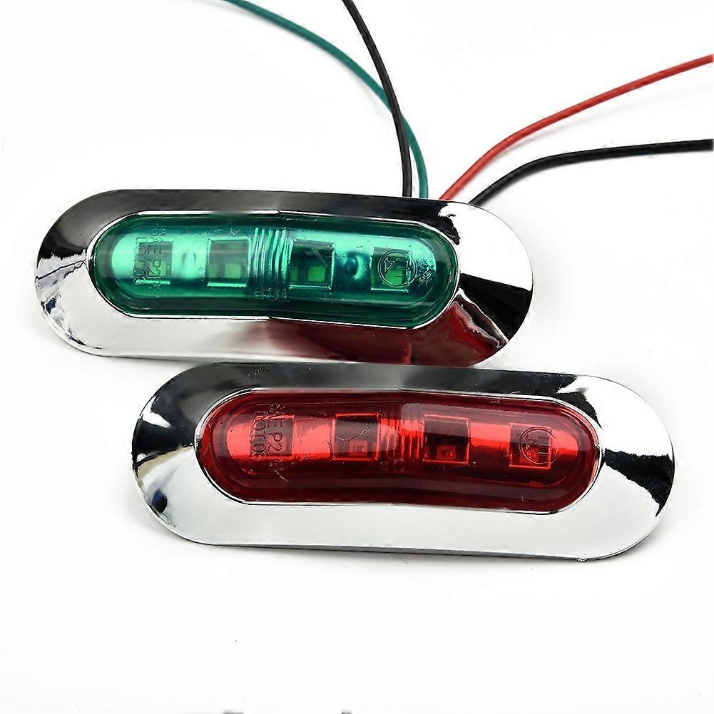 2x Rot Grün LED-Bootsnavigationslicht Deck Wasserdichte Bugpontonlichter 12-24V Navigation LED-Bootslichter