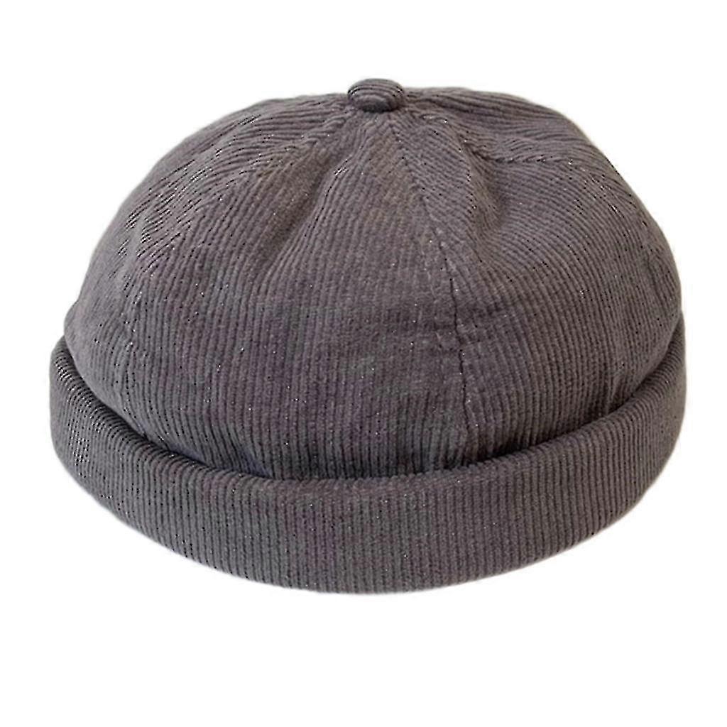 Retro Brimless Corduroy Hat With Adjustable Worker Hat Hispter Hat Docker Cap