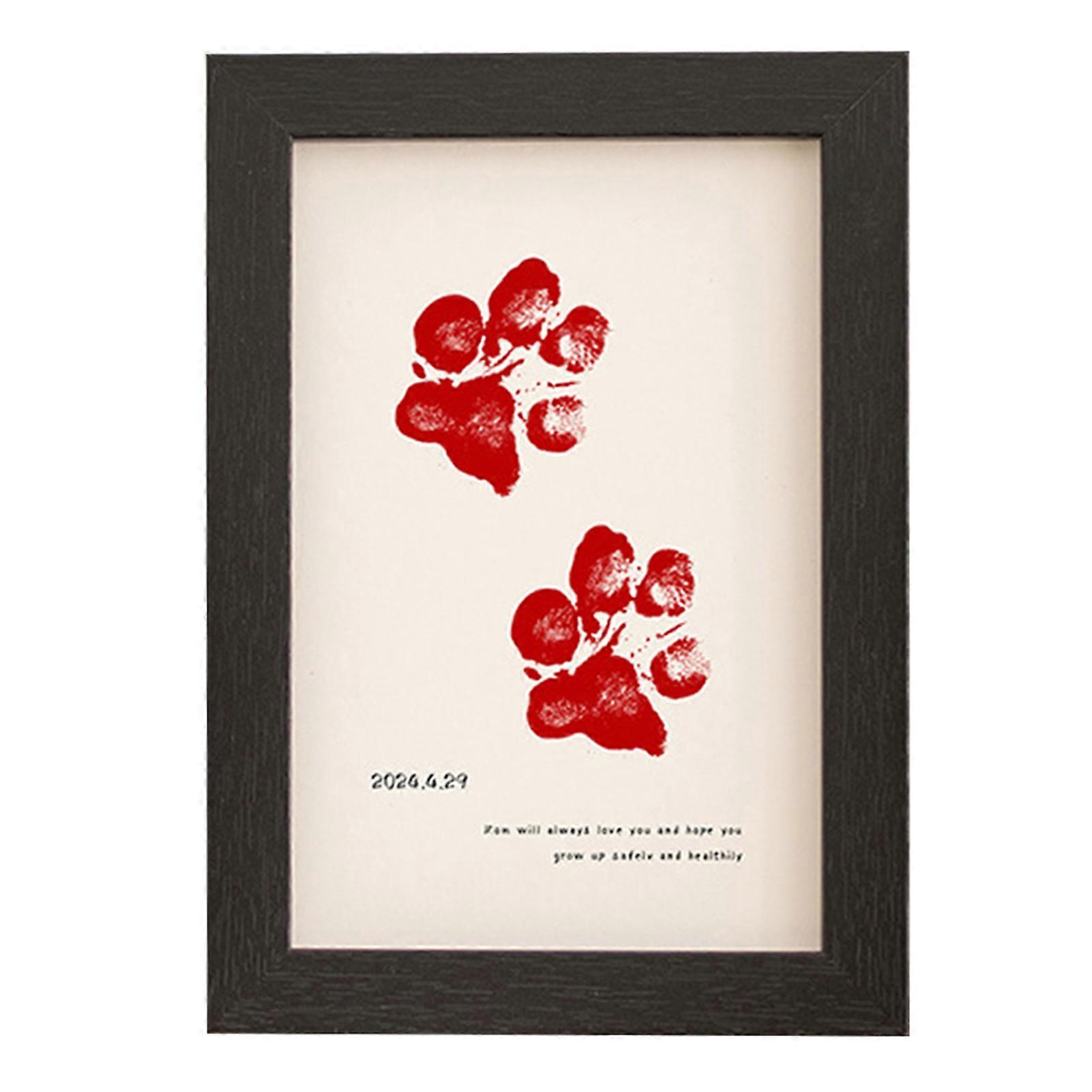 Dog Paw Print Picture Frame Personalized Memorial Keepsake Decorative Ornaments for Home Bedroom