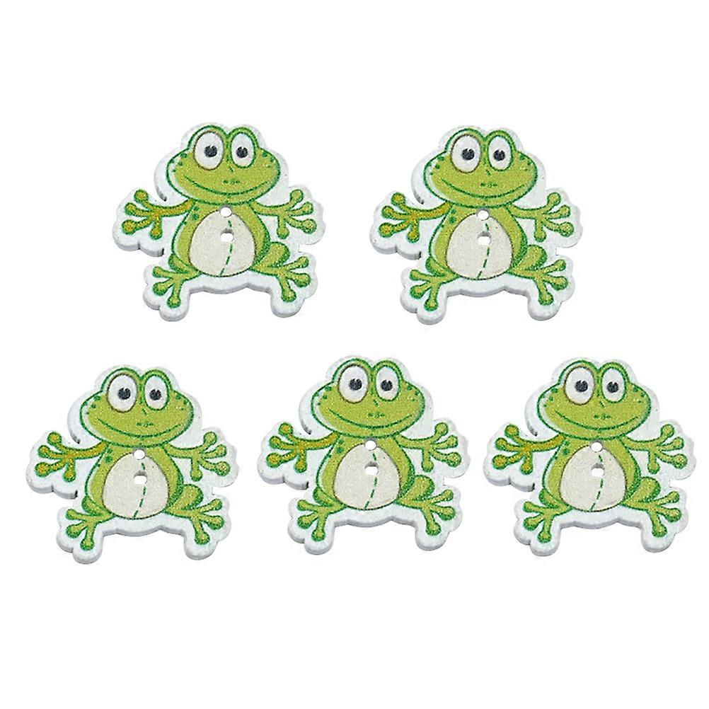 50Pcs DIY Wooden Buttons Creative Colored Drawing Pattern Buttons Two Holes Buttons for Sewing Scrapbooking Hand-painted Shoes Hats