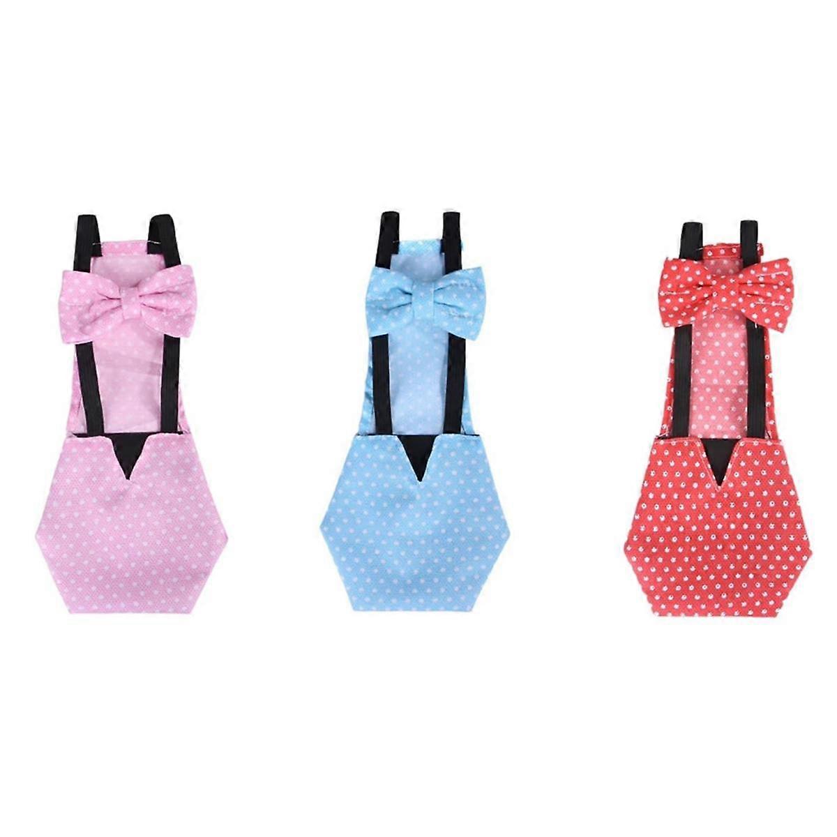 Chicken Diapers Bantam Hens - Reusable 3 Pcs with Bow Ties Poultry Nappies Washable Waterproof for Pets Ducks Silkie,S