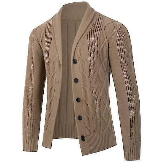 Herren Strickjacke Langarm Strickpullover Leichter Pullover mit V-Ausschnitt Knöpfe