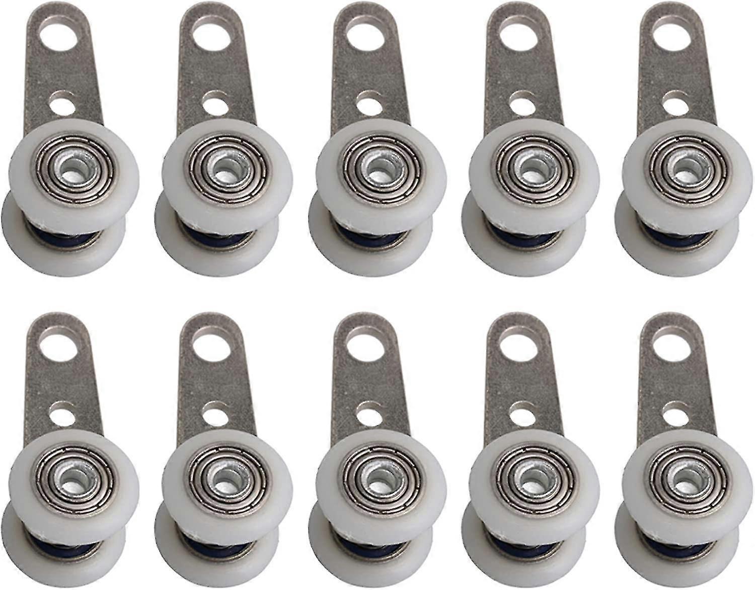 set of 10 rollers for bay windows or sliding doors - in metal and plastic - 4.5 x 1.9 cm
