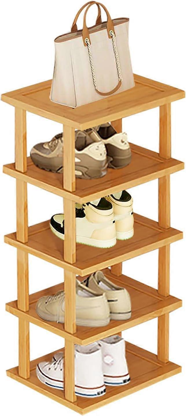 1PCS Shoe Rack,Shoe Racks Storage,Natural Bamboo Shelf Vertical Narrow Shoe Racks,Multi Layer Show Rack Space Saving