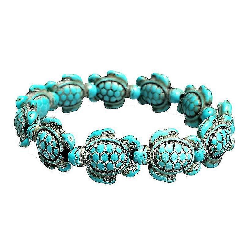Handmade Genuine Turquoise Hawaiian Turtle Bracelet