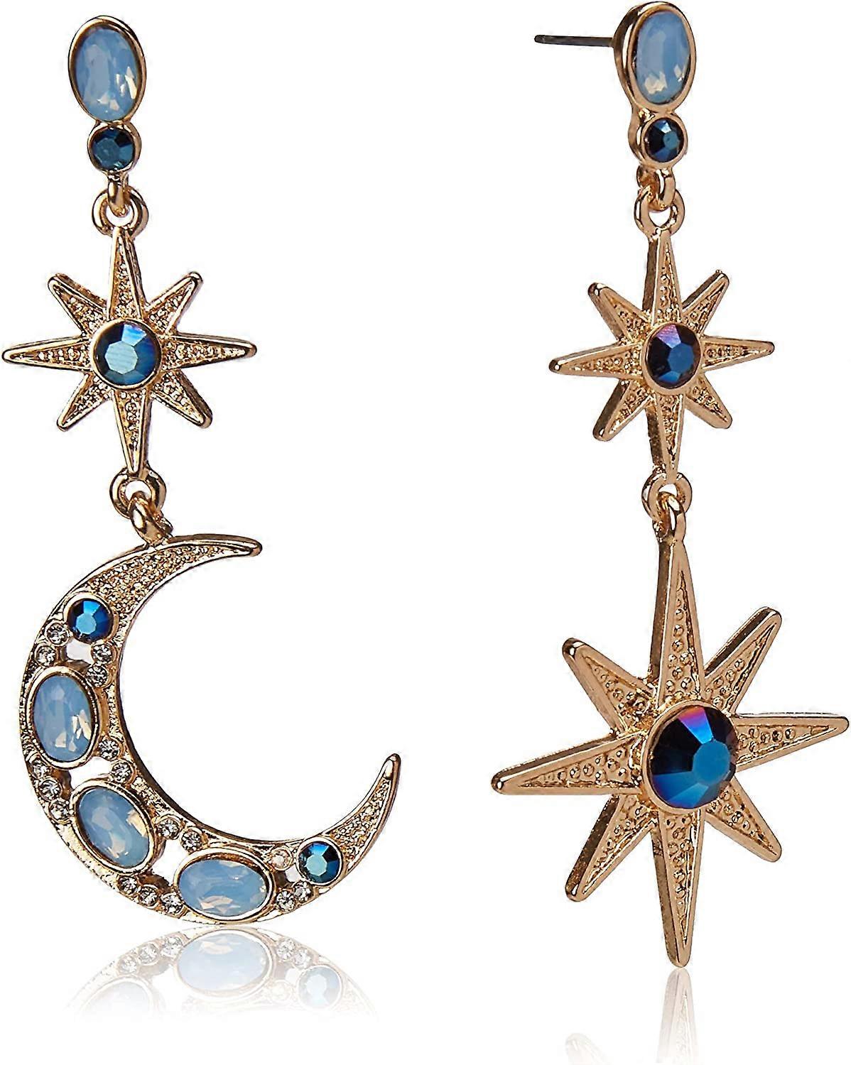 Celestial Moon & Star Drop Earrings