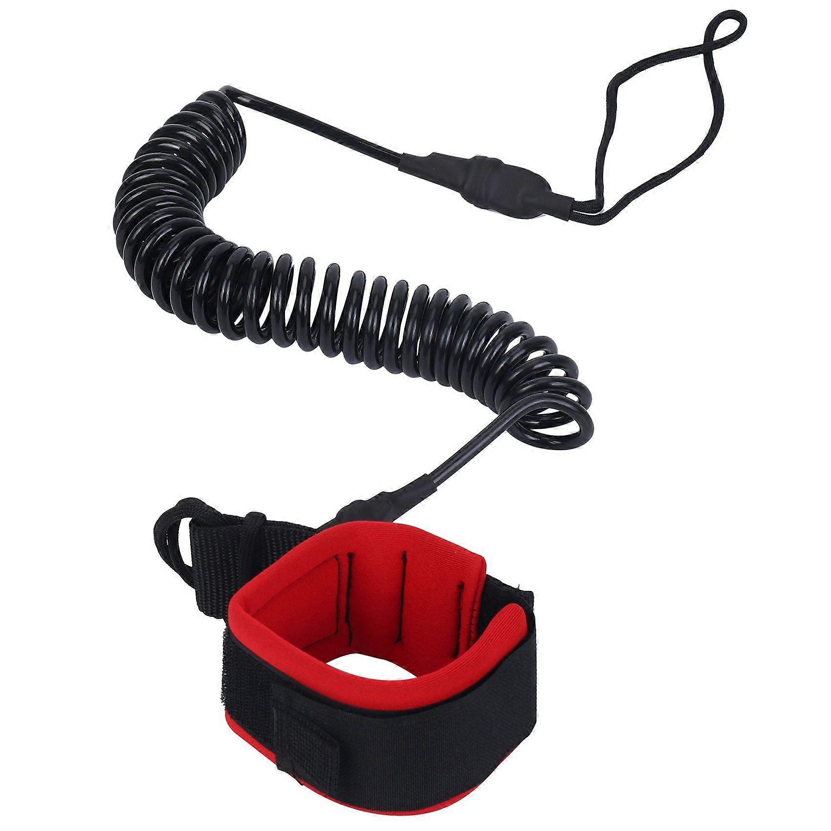 10.6Ft Ankle Leash Surfing Coiled Stand Up Paddle Board Black Tpu Paddle Board Foot Leg Rope Surfbo