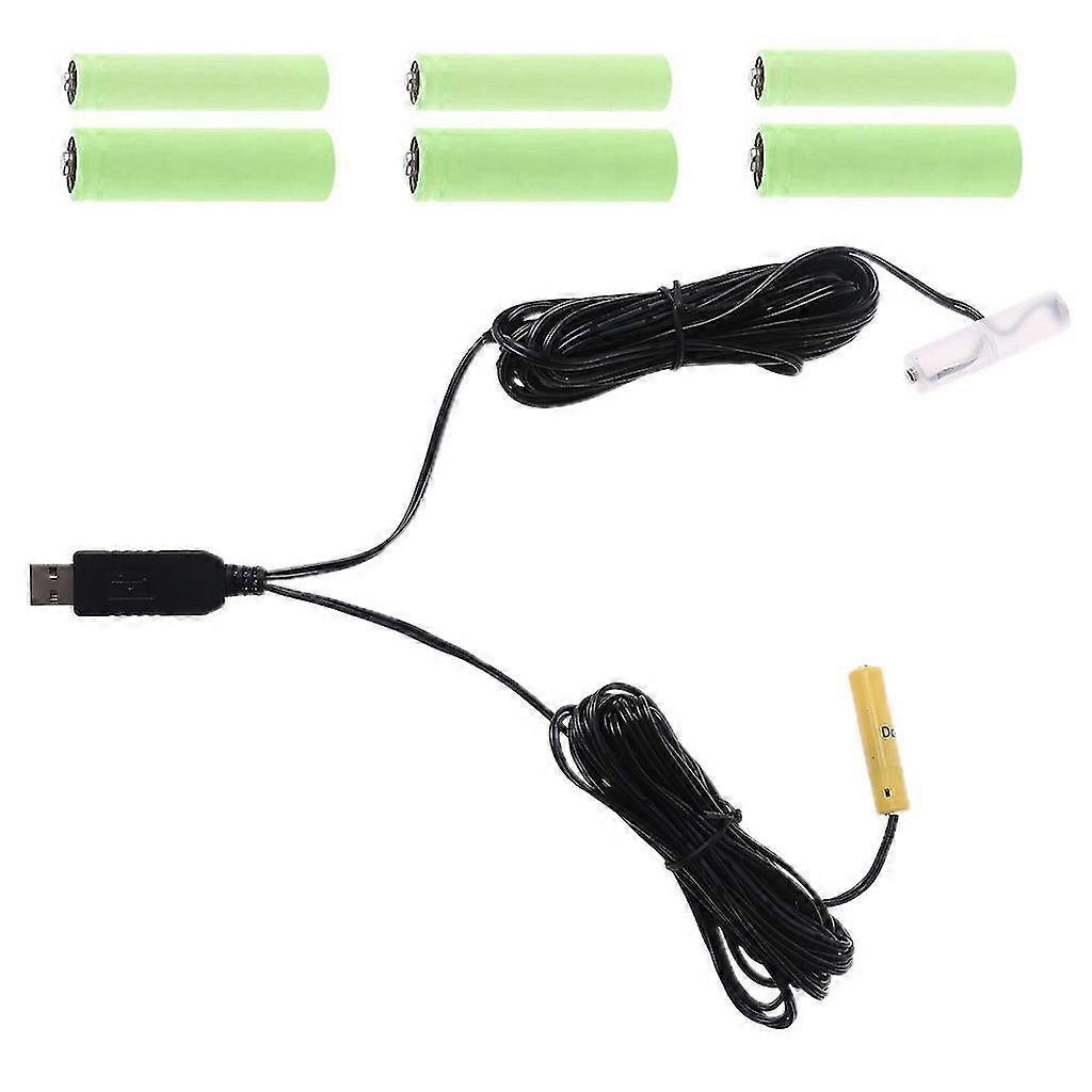 6v Aa Aaa Battery Eliminator Usb Power Supply Cable Replace 4pcs 1.5v Battery