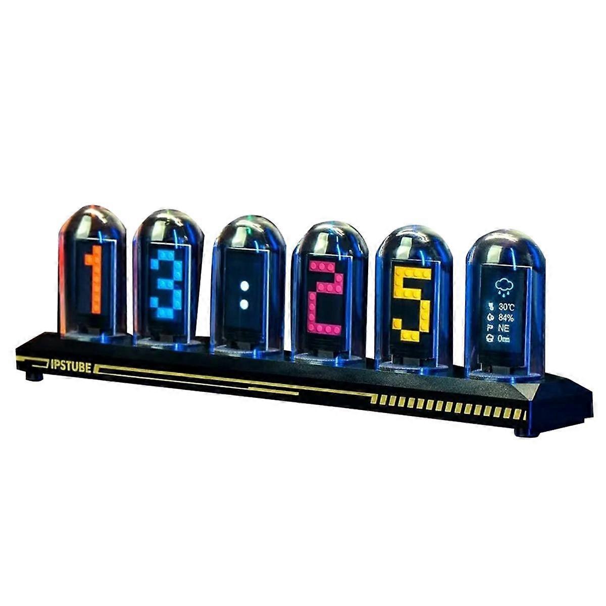 DIY LED Nixie Tube Clock RGB IPS Color Screen Digital Clock Glows WIFI Analog Clocks for Esports Ga