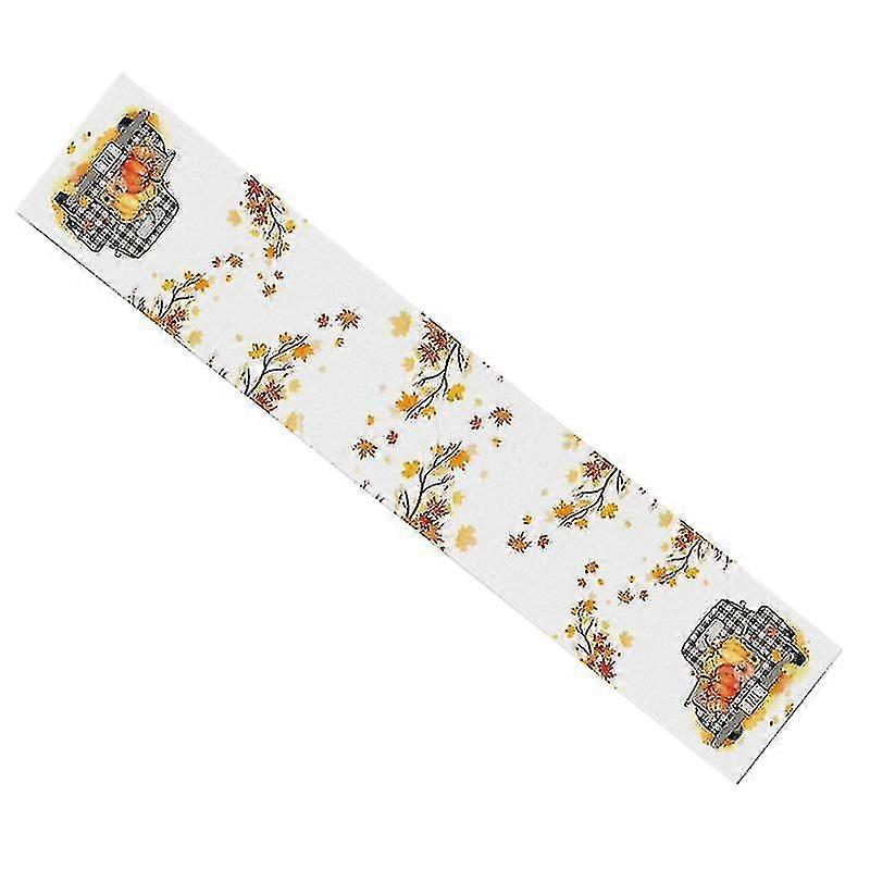 Maple Leave Pumpkins Buffalo Plaid Truck Table Runner