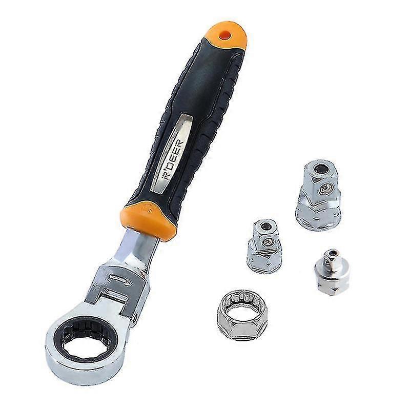 Ratchet Wrench Adjustment Torque Wrench With 1/4 Inch, 3/8 Inch, 1/2 Inch Socket Wrench Adapter 5pcs Wrench Hand Tool Practical Accessories Shibaod
