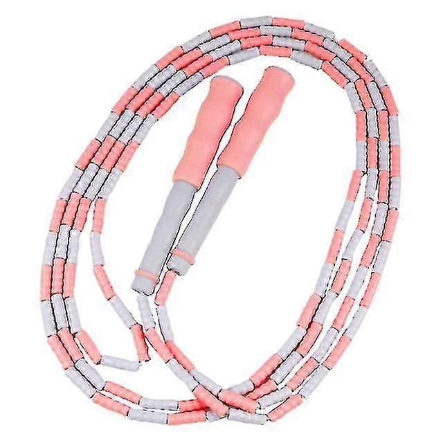 1pc Adjustable Skipping Rope Durable Creative Practical Bamboo Jump Rope Beaded Jump Rope Jumping Rope For Fitness