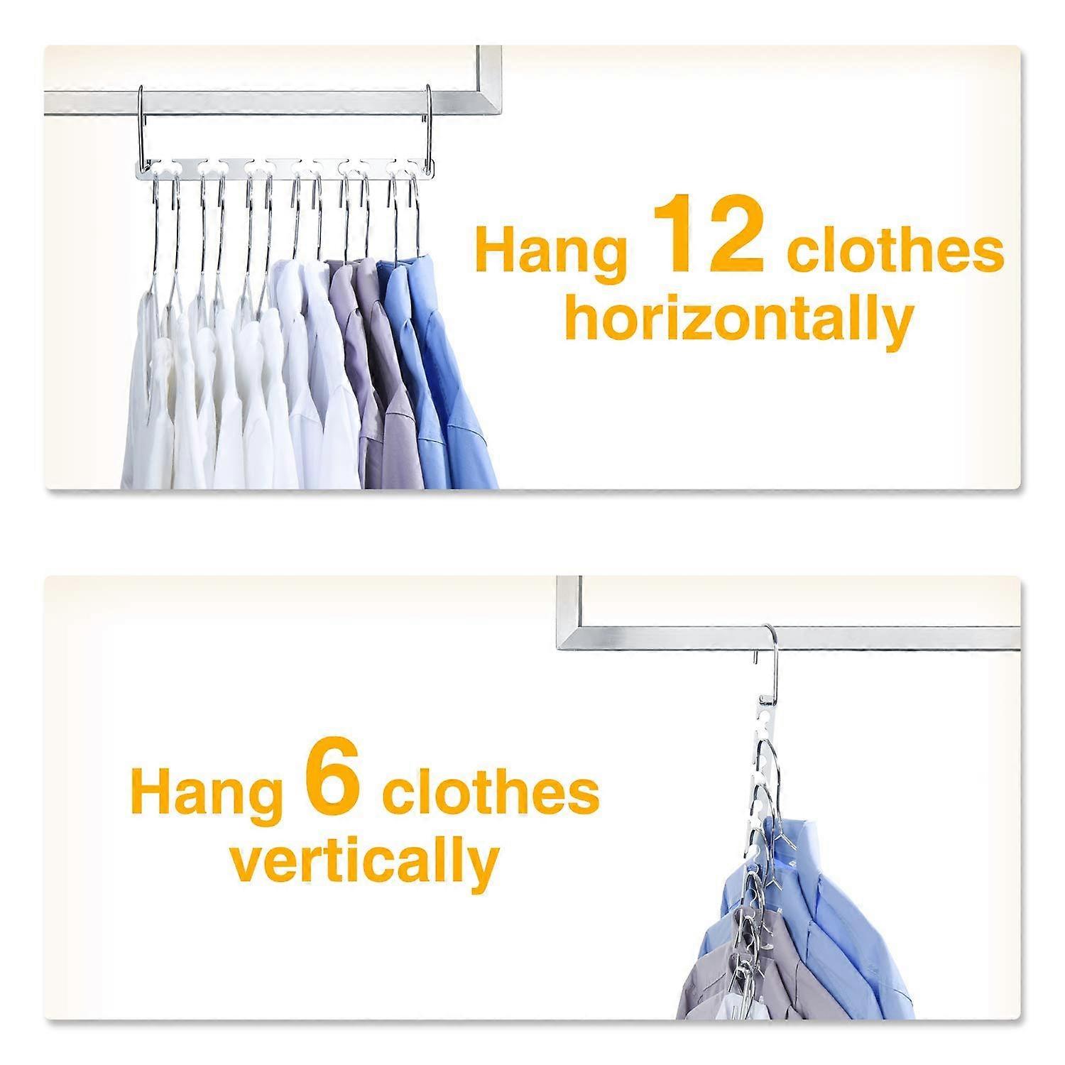 8Pcs Magical Hangers Closet Space Saving Wardrobe Clothing Magic ...