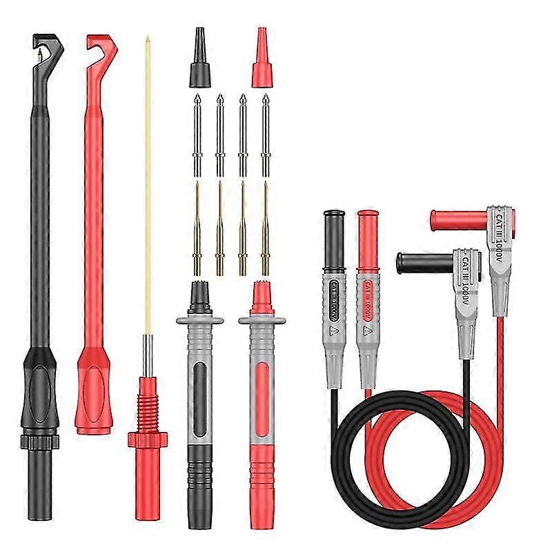 Multimeter Test Leads Kit, Precision Sharp Probe Test Lead Gold-plated Probe Leads, Banana Test Lea