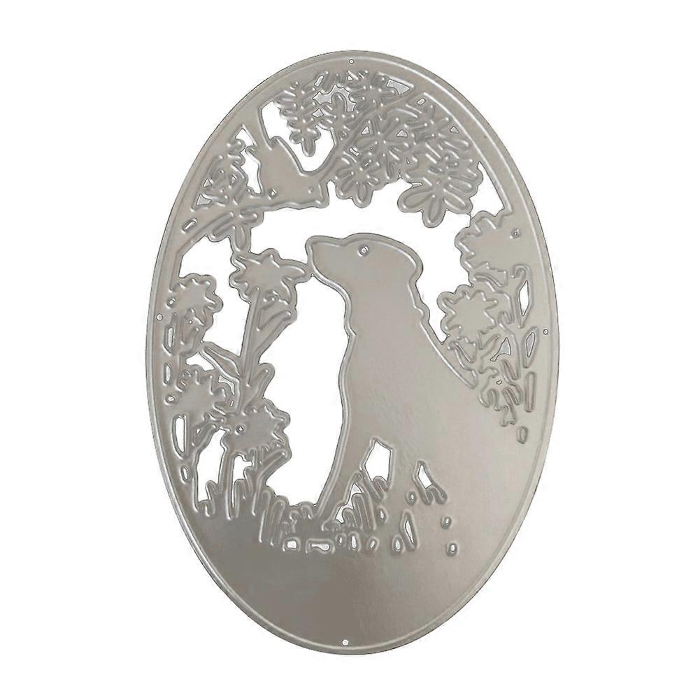 Dog Bird Oval Cutting Dies DIY Scrapbook Emboss Paper Card Making Stencil Mold
