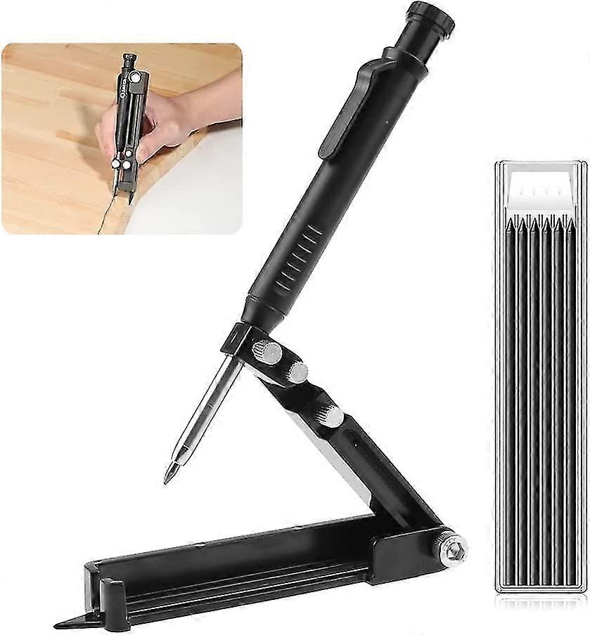 Multifunctional Scribing Tool Carpenters Pencil Scribe Tool With Deep Hole Pencil Construction Scriber Marking Tool With 6 Pcs Pencil Leads Diy Woodwo