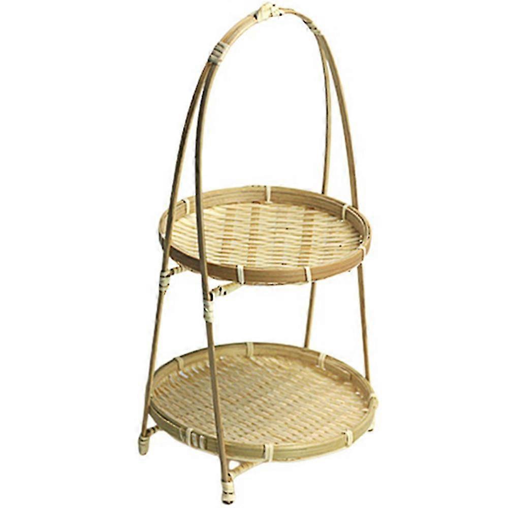 Bamboo Weaving Wicker Baskets Dish Storage Fruit Bread Food