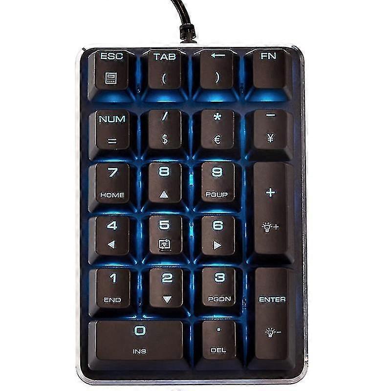 Mechanical Numeric Keypad 21 Keys Mini Numpad Portable Keypad