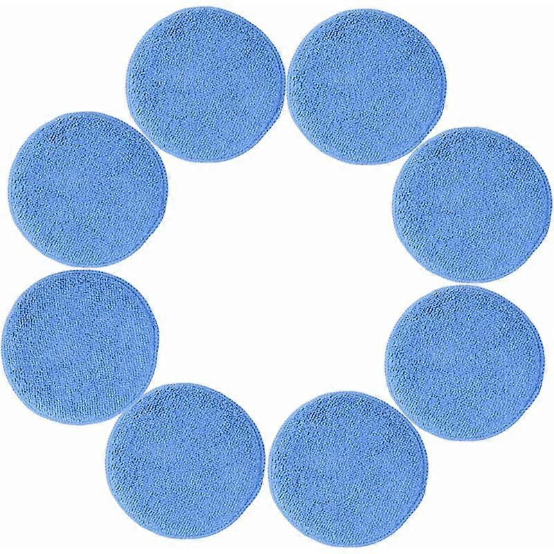 8 pads for wax application - microfiber - blue - 12cm