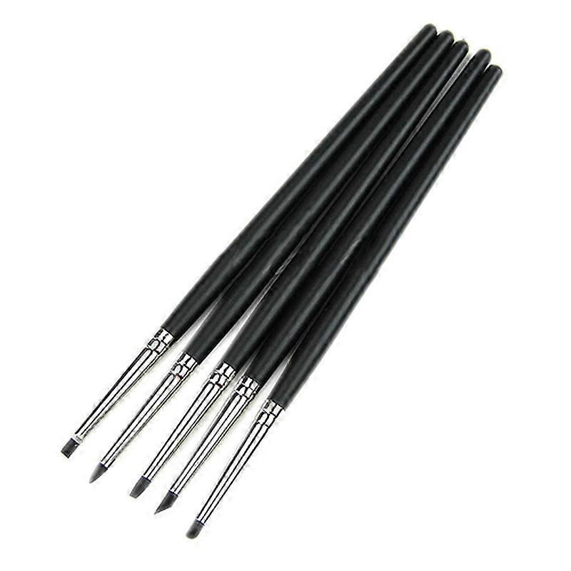 5pcs Silicone Rubber Shapers Polymer Clay Sculpting Modelling Pens Tools Set