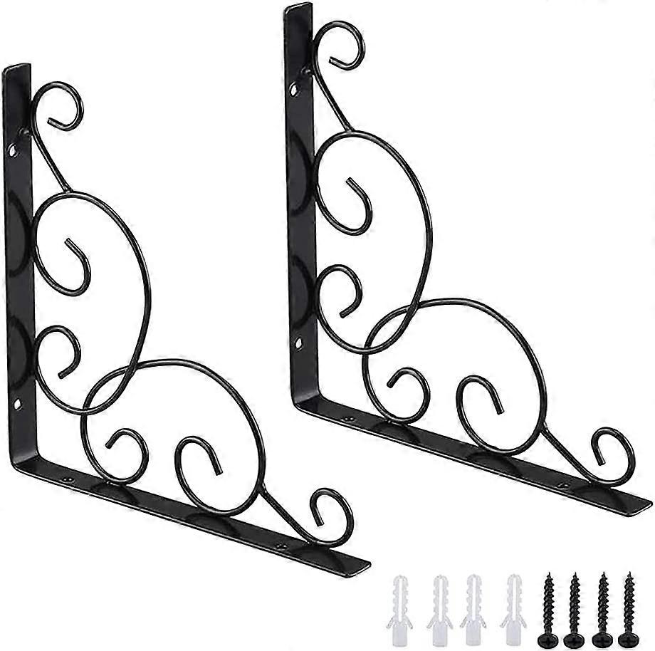 2pcs Garden Shelf Brackets(Black)