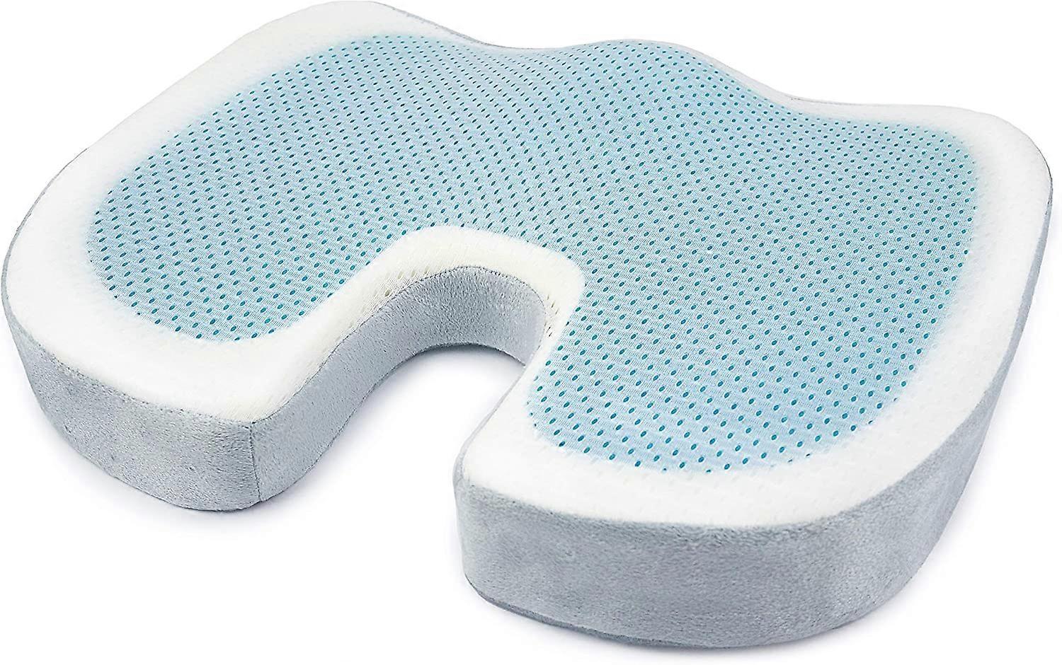 Orthopedic Chair Cushion - Memory Foam - Cooling Gel Infused - Pain Relief for Spine and Tailbone