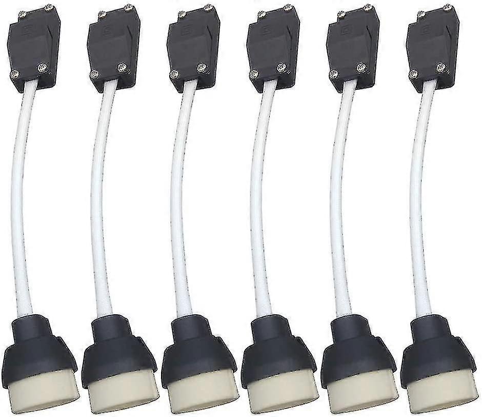(6 Pack) Gu10 Lamp Holder Ceramic Base And Terminal Block/bridge With Cable And Insulation Sleeve -