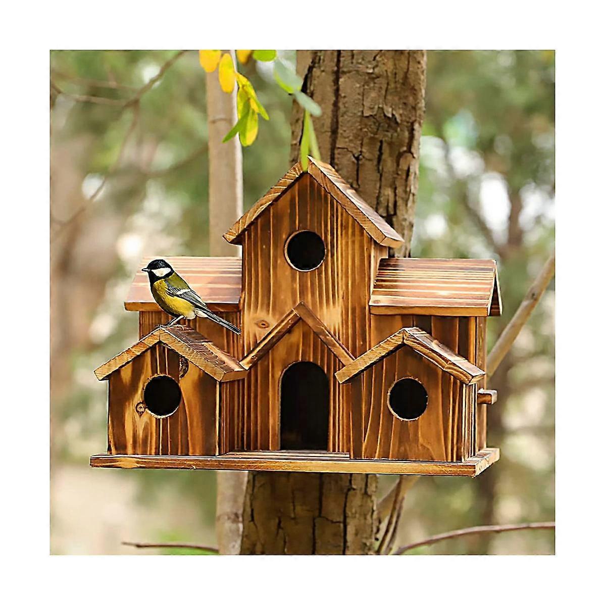 Nichoir En Bois De Cèdre à Peindre Soi-même - Maison à Oiseaux Décorative Pour Jardin, Avec Cordelette