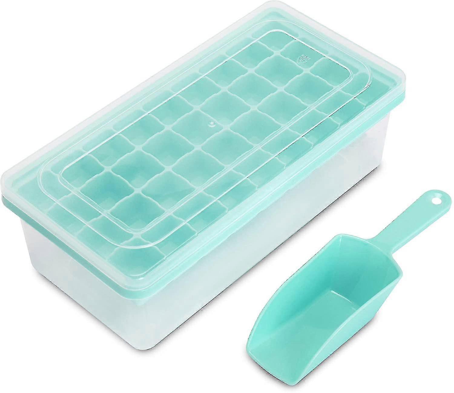 EVAGO Flexible Safe Ice Cube Molds With Ice Container, Scoop And Cover