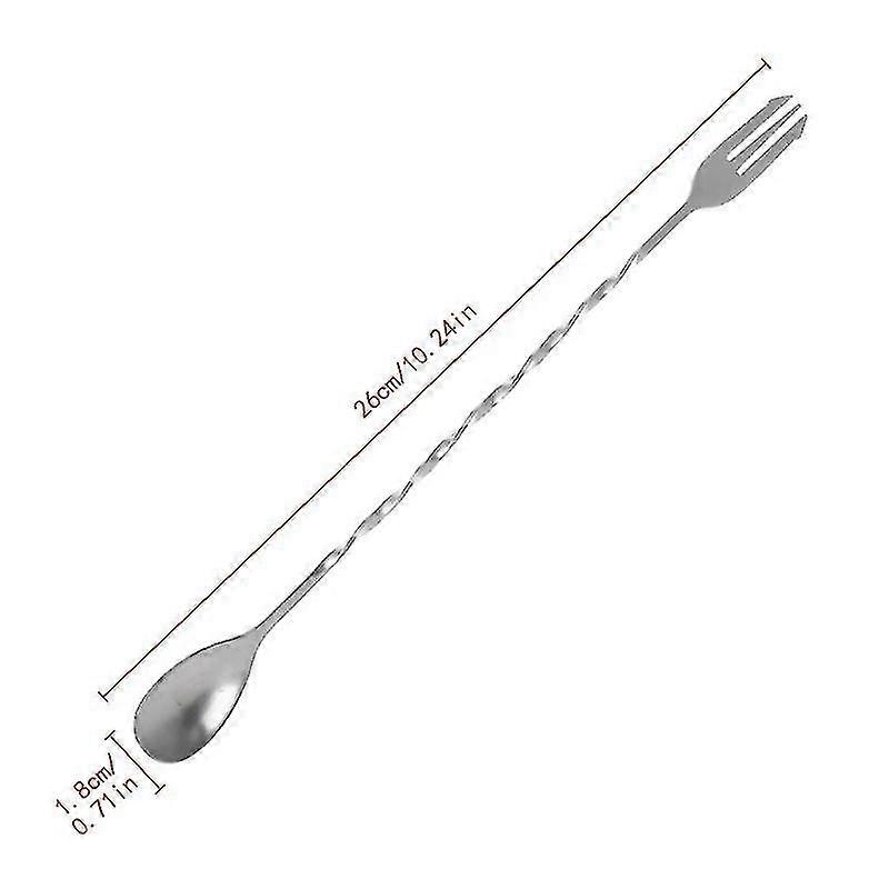 ステンレススチールカクテルミキシングスプーンテイスティング前菜フォークバーシェーカースクープ