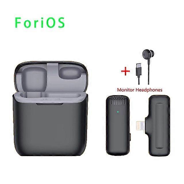 Wireless Lapel Microphone Lavalier Mic Noise Reduction Live Interview Mobile Phone Recording for iPhone Type C with Charging Box sy
