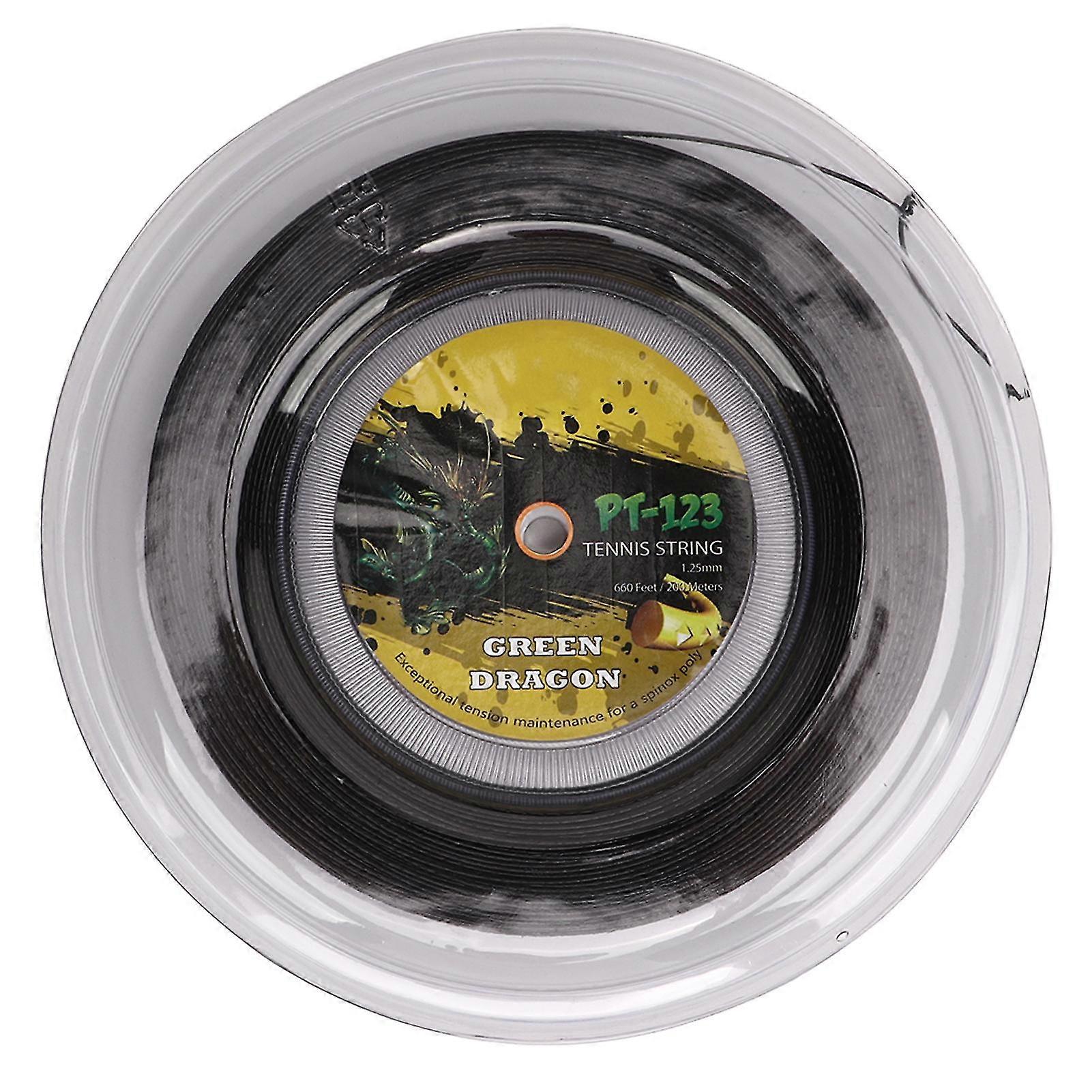 25mm Black Polyester Tennis String for Teenager - Beat Resistant Double Ribbed Pattern - 200M