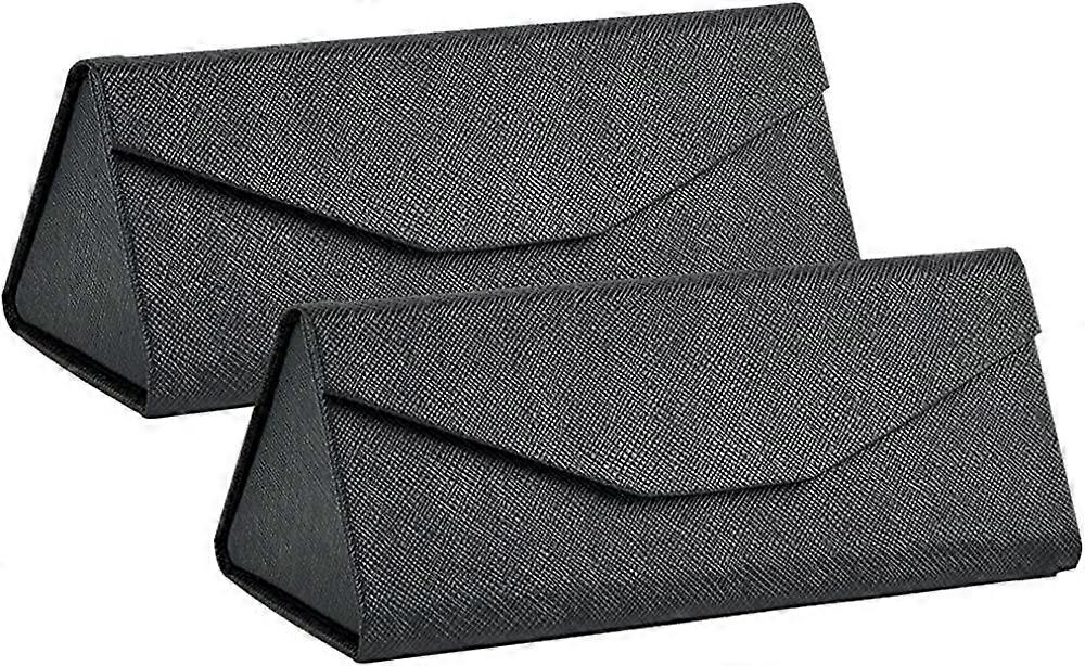 Collapsible Triangle Travel Glasses Case Foldable Flat for Eyewear Storage