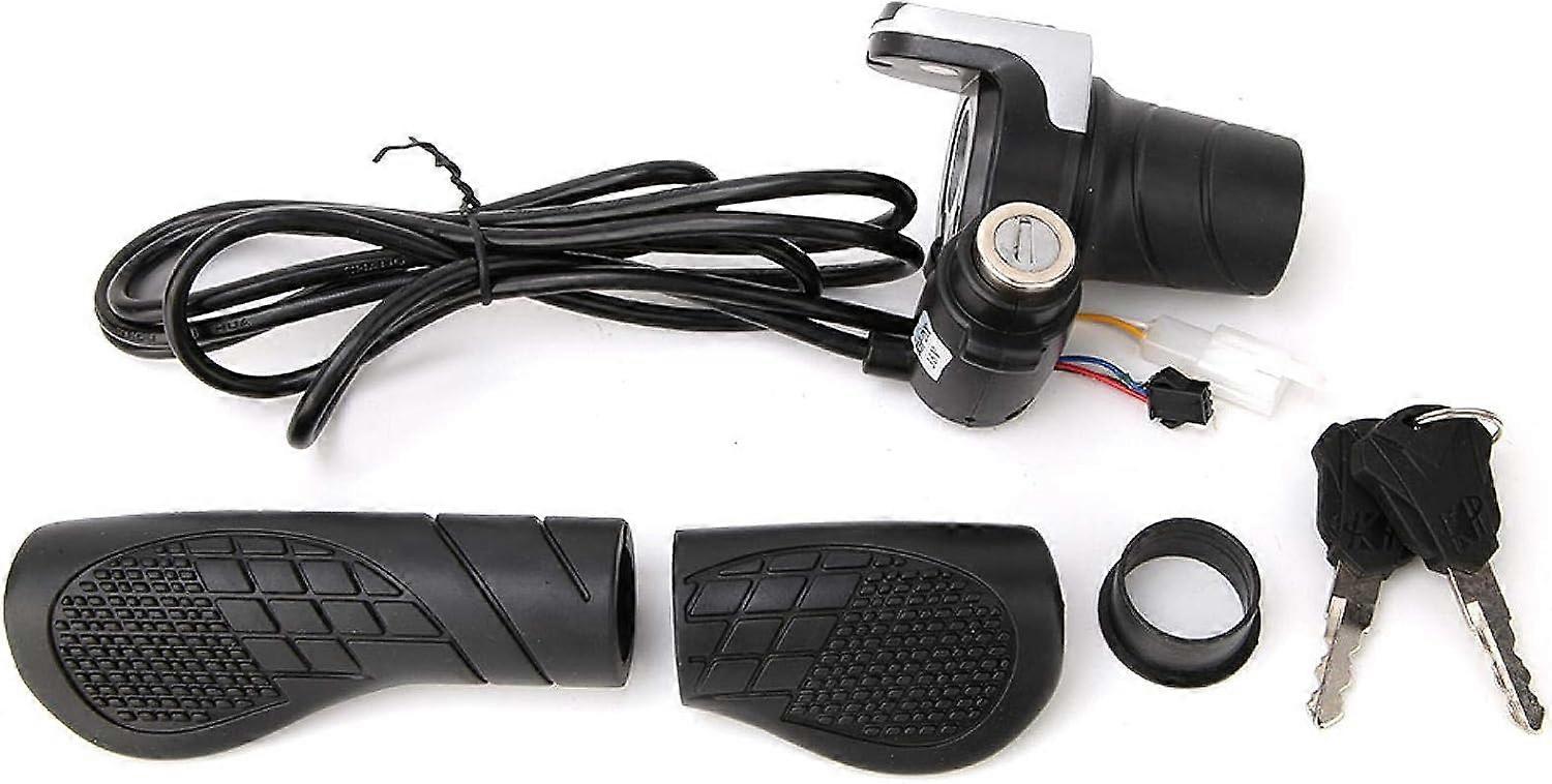 Ebike Twist Throttle36V Electric Bike Bicycle Ebike Handlebar Twist Grip Throttle with LCD Display and Key Lock