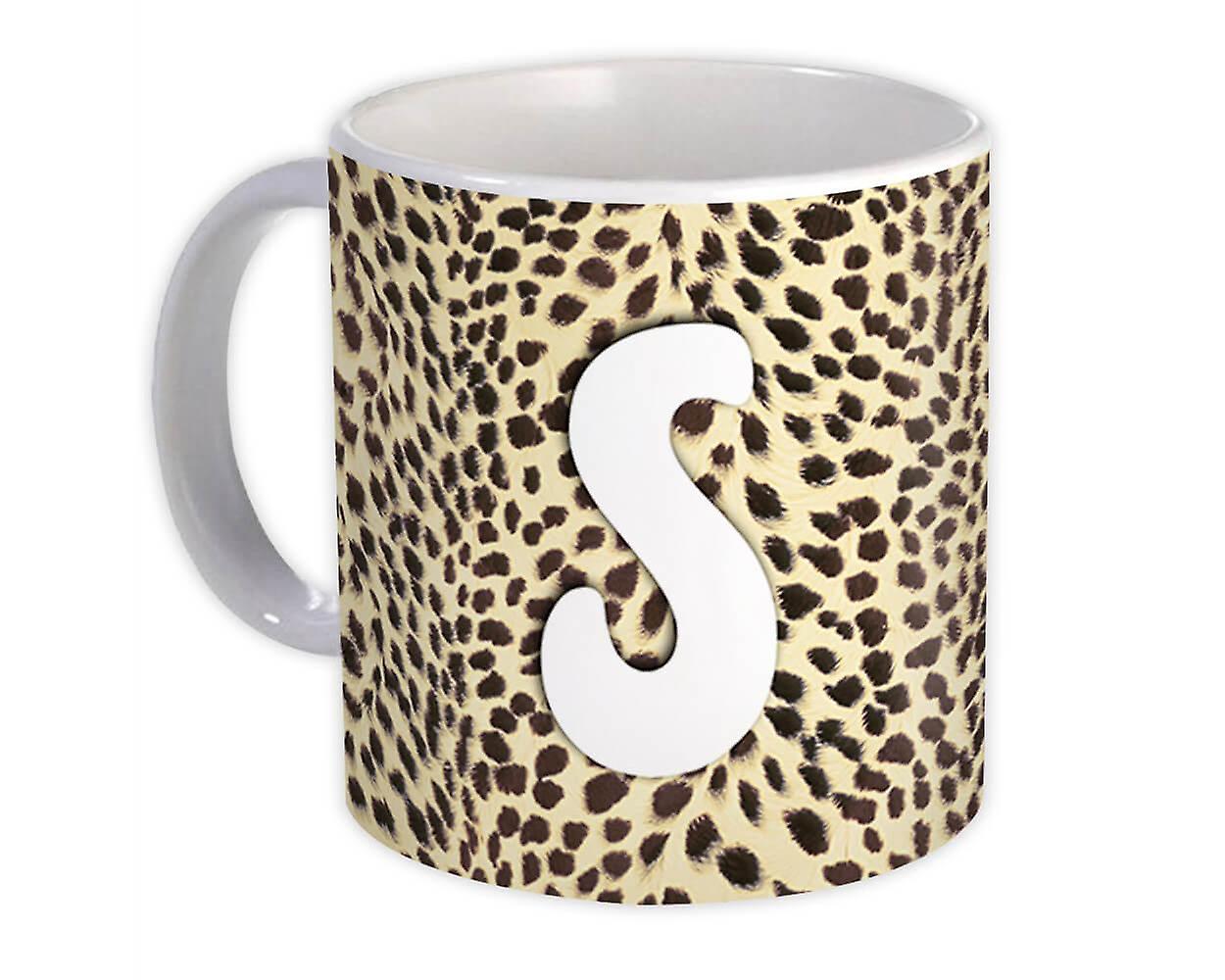 Geschenkbecher: Monogramm Buchstabe S Gepard