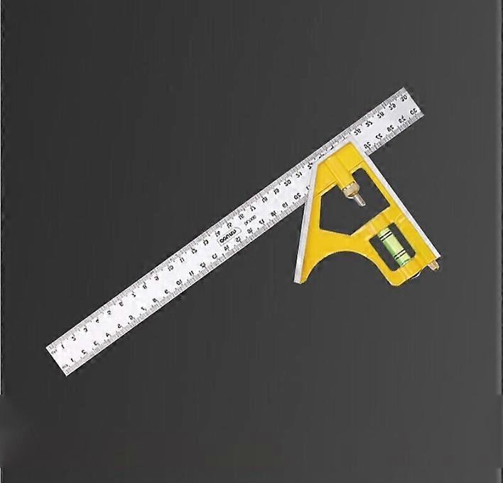 Multi-Purpose Combination Square - 300mm - 90 Degree Stainless Steel Active Right Angle Ruler