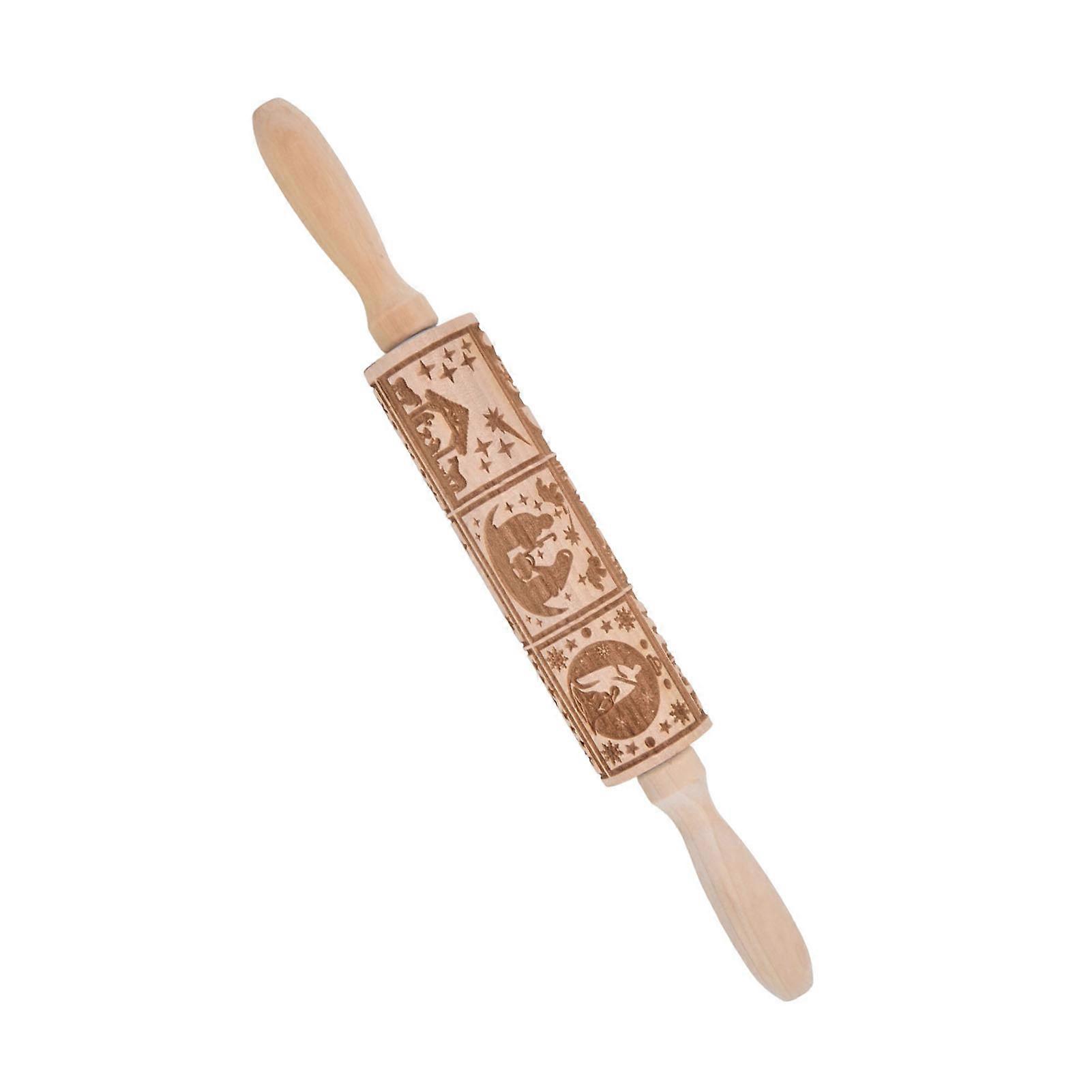 35cm Embossing Rolling Pin 9 Pattern 3D Printed Rolling Pin DIY Dough Roller compatible Kitchen Baking