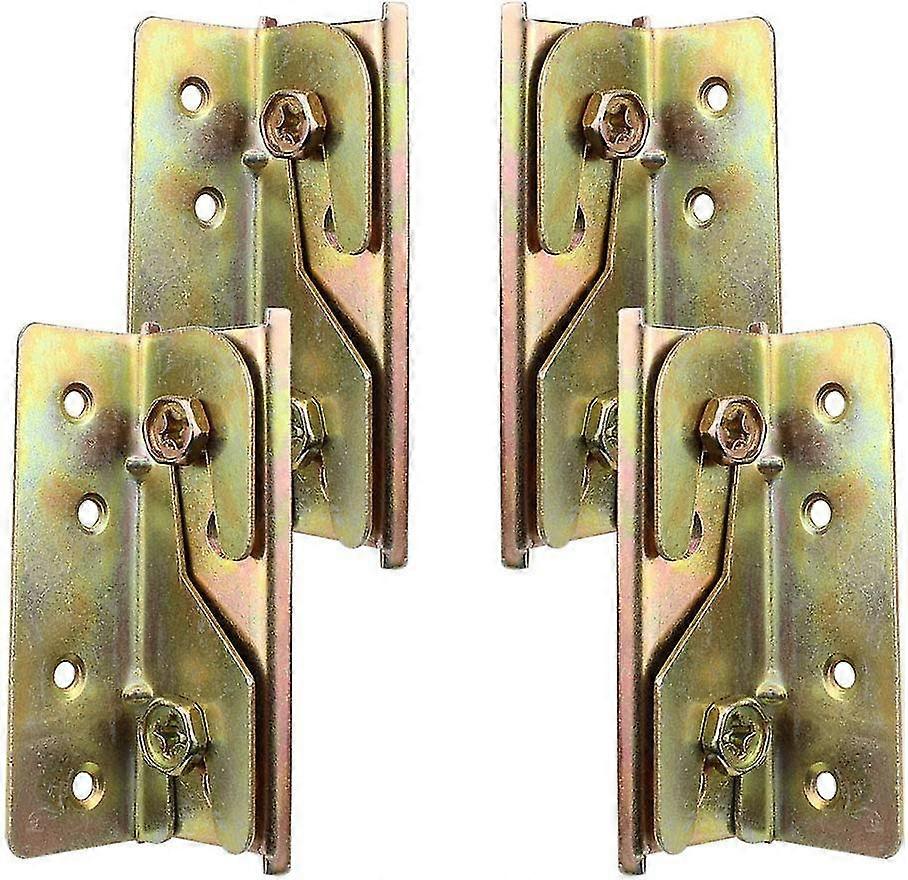 Set Of 4 Rust Resistant Mortiseless Bed Rail Mounting Brackets With Screws