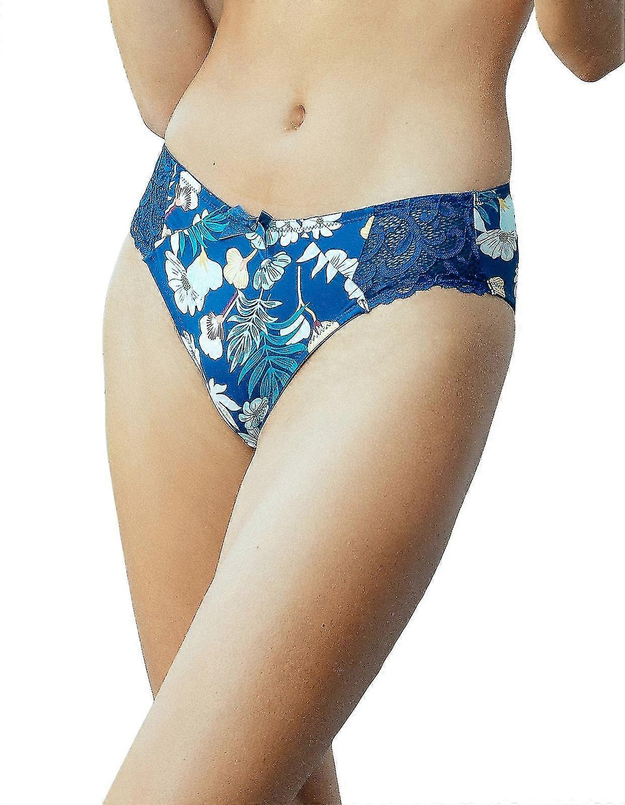 2028-D Slip floreale marino da donna