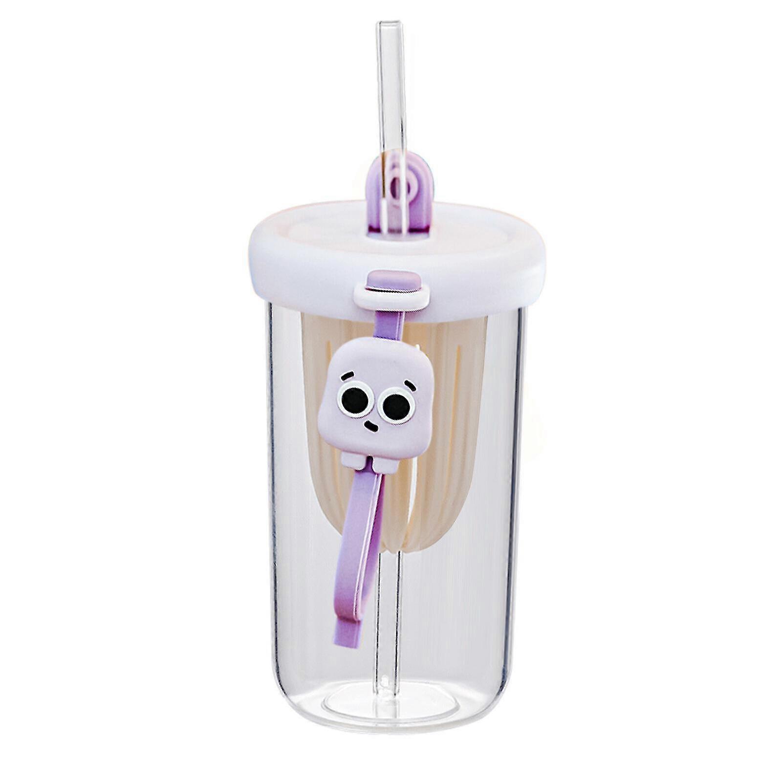 2023 كوب بارد جديد لزجاجة مياه بلاستيكية محمولة قابلة لإعادة الاستخدام مع غطاء وقش مضحك