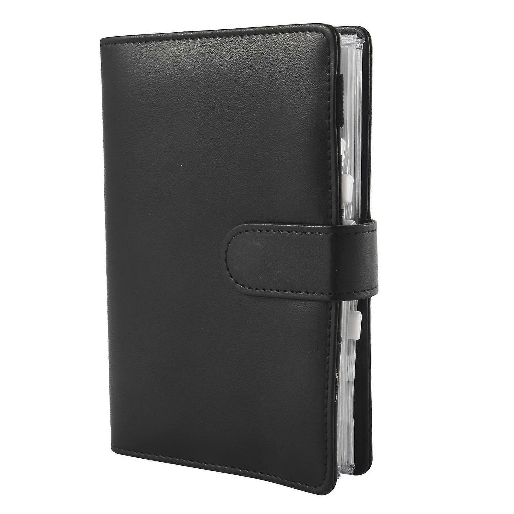 A6 PU Leather Notebook Magnetic Personal Planning Binder with 12 Binder Pockets Binder Zipper Folde