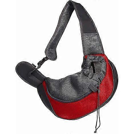 Dog Carrier, Dog Carrier For Cats, Adjustable Single Shoulder Carrier Bag, Breathable Mesh Carrier Bag - For Puppies Up To 10kg (large, Red)-QJWL