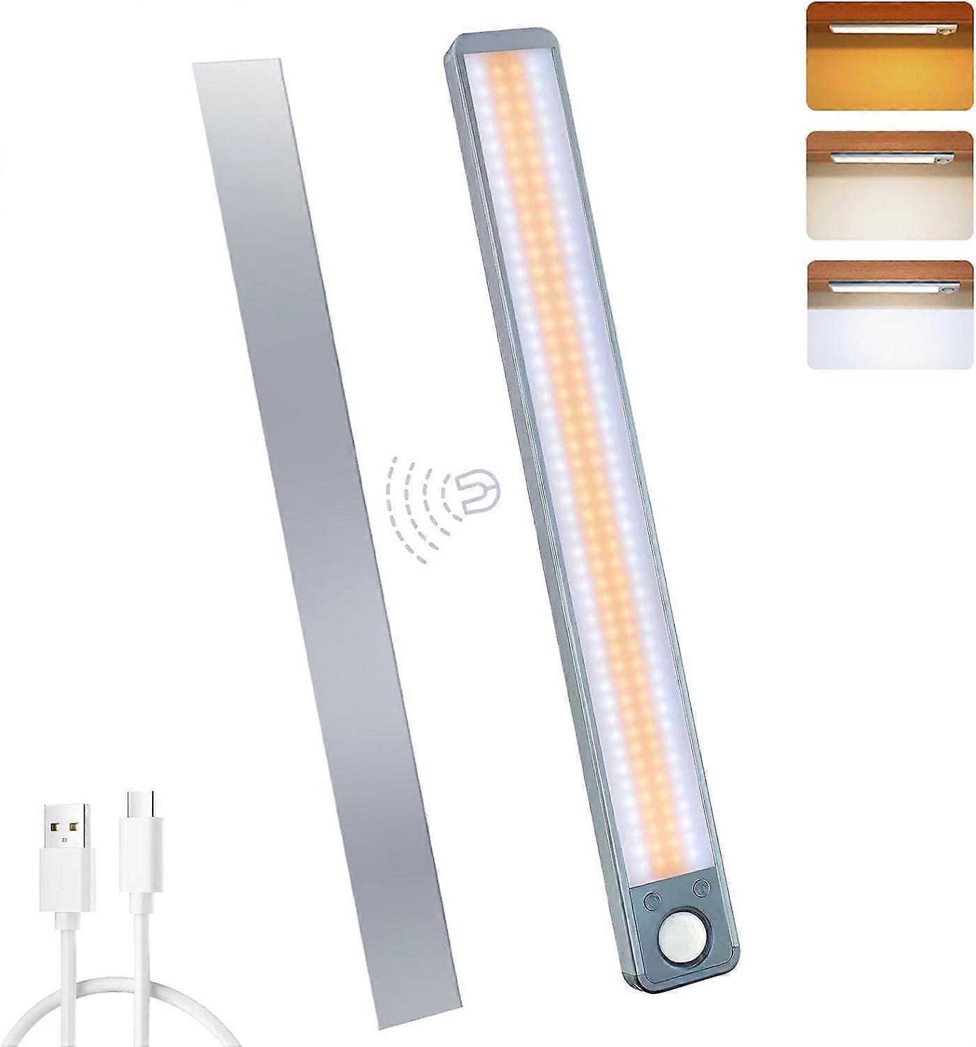 Closet Light, Rechargeable LED Kitchen Motion Sensor with 3 Sensor Modes/3 Colors/Dimmable, LED Light Cordless Light