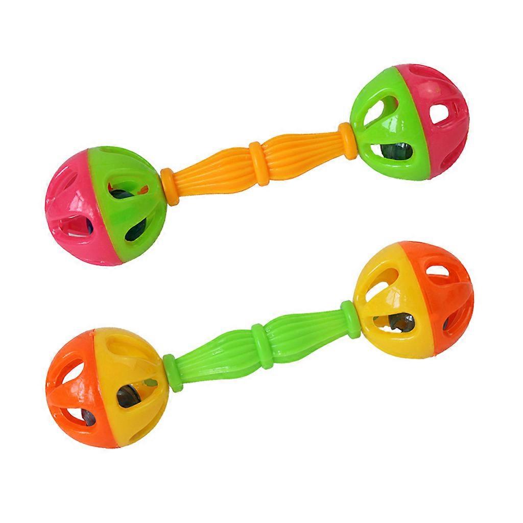 2-Pack Parrot Chew Toys Colorful Dual Balls with Bell Bird Interactive Toy