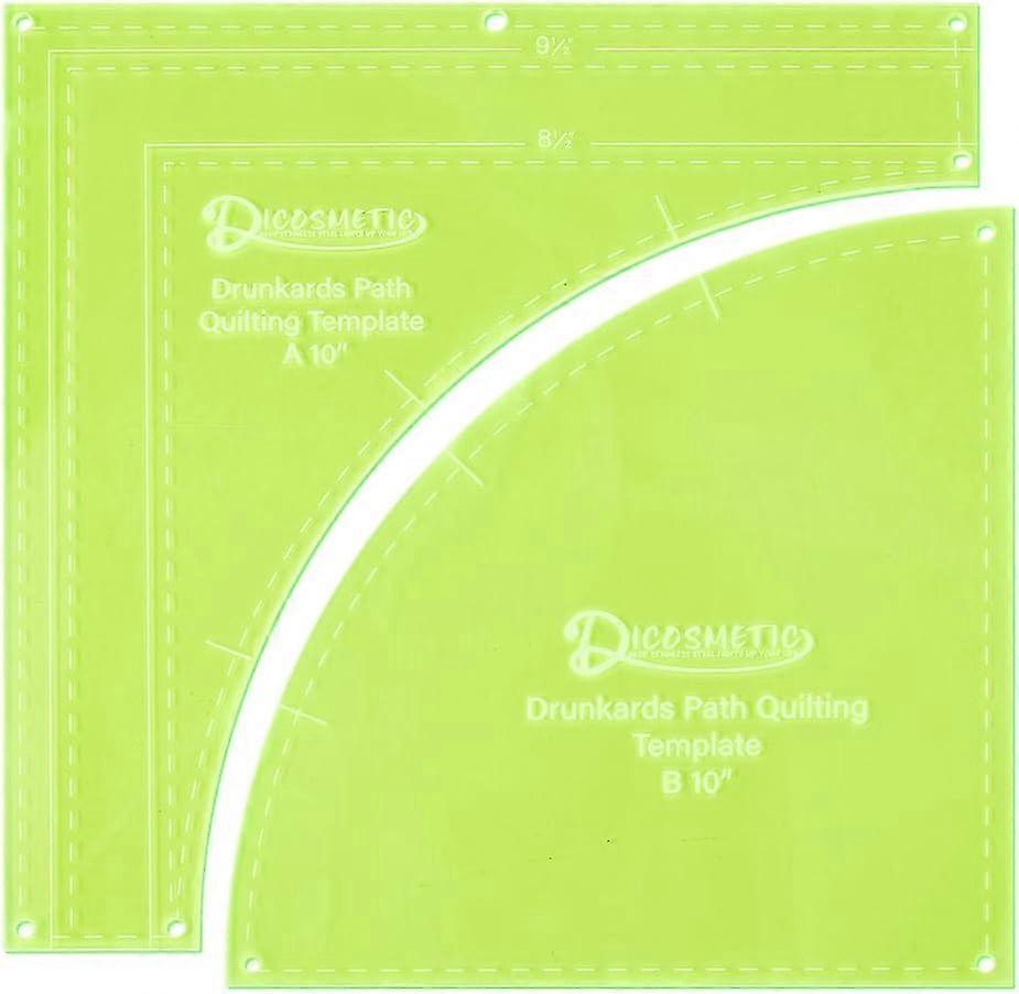 2Pcs Path Quilting Templates Acrylic Rulers Sewing Rulers Set Creative Quilting Cutting Template Hand Patchwork Tool Stencil Template Multifunctional 