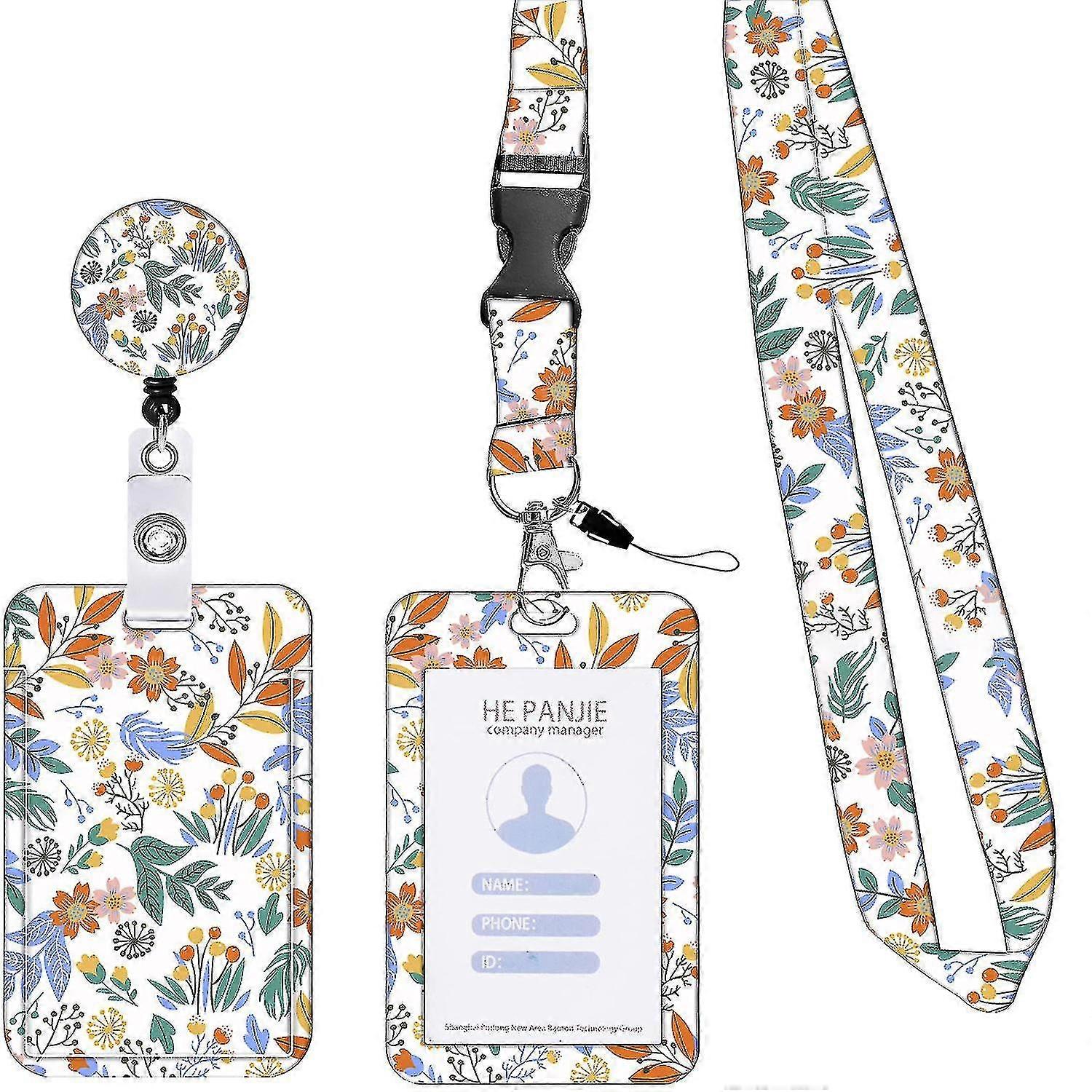 Id Badge Holder With Lanyard And Retractable Badge Reel Clip