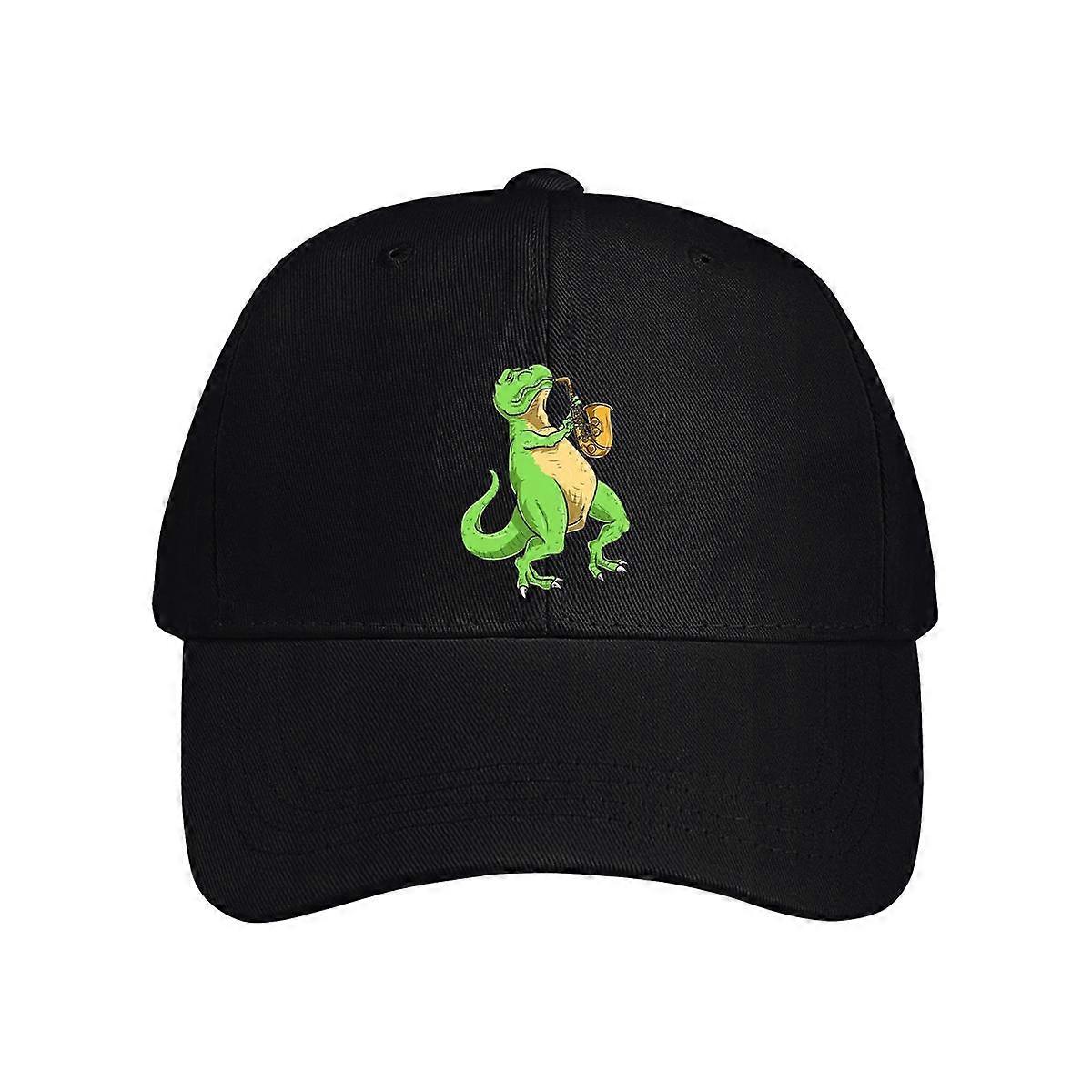 Dinosaur Playing Saxophone Baseball Cap