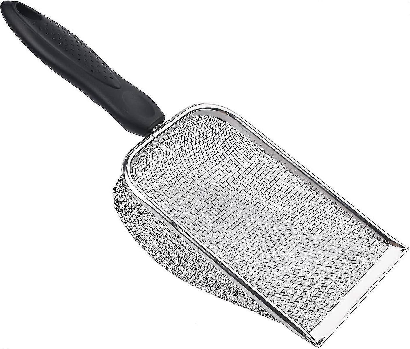 Reptil Sand Filtrering Mesh Fine hull Cat Sand Scoop rustfritt stål Spader Pet Kull Rengjøring Tool [xc]