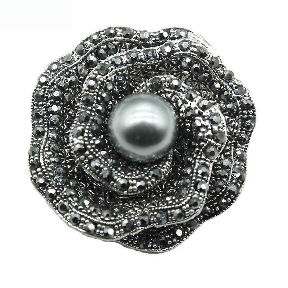 Elegant Ladies Brooch Rose Bud Corsage Diamond Retro Brooch Pin