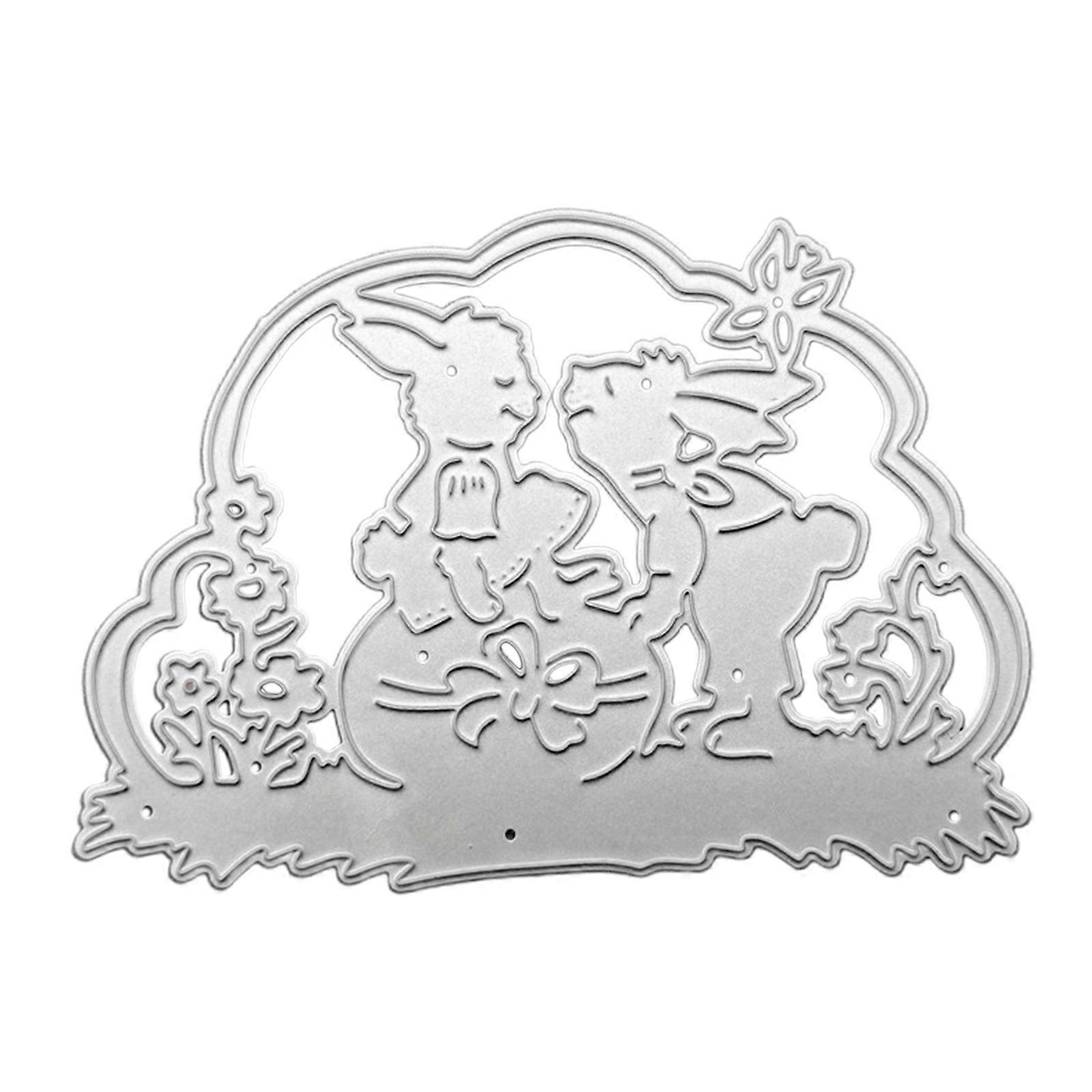 Cartoon Easter Bunny Cutting Dies for DIY Card Making Journaling Decorations